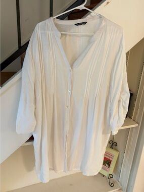 Club Z Collection White Swim Cover Up Tunic Plus Size OS